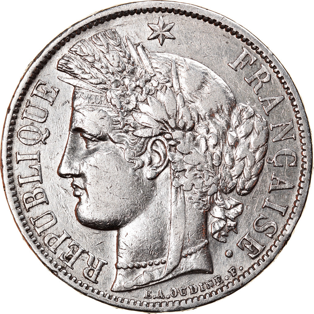 Coin, France, Cérès, 5 Francs, 1870, Paris, EF(40-45), Silver, KM:819