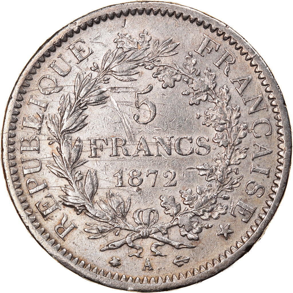 Coin, France, Hercule, 5 Francs, 1872, Paris, VF(30-35), Silver, KM:820.1