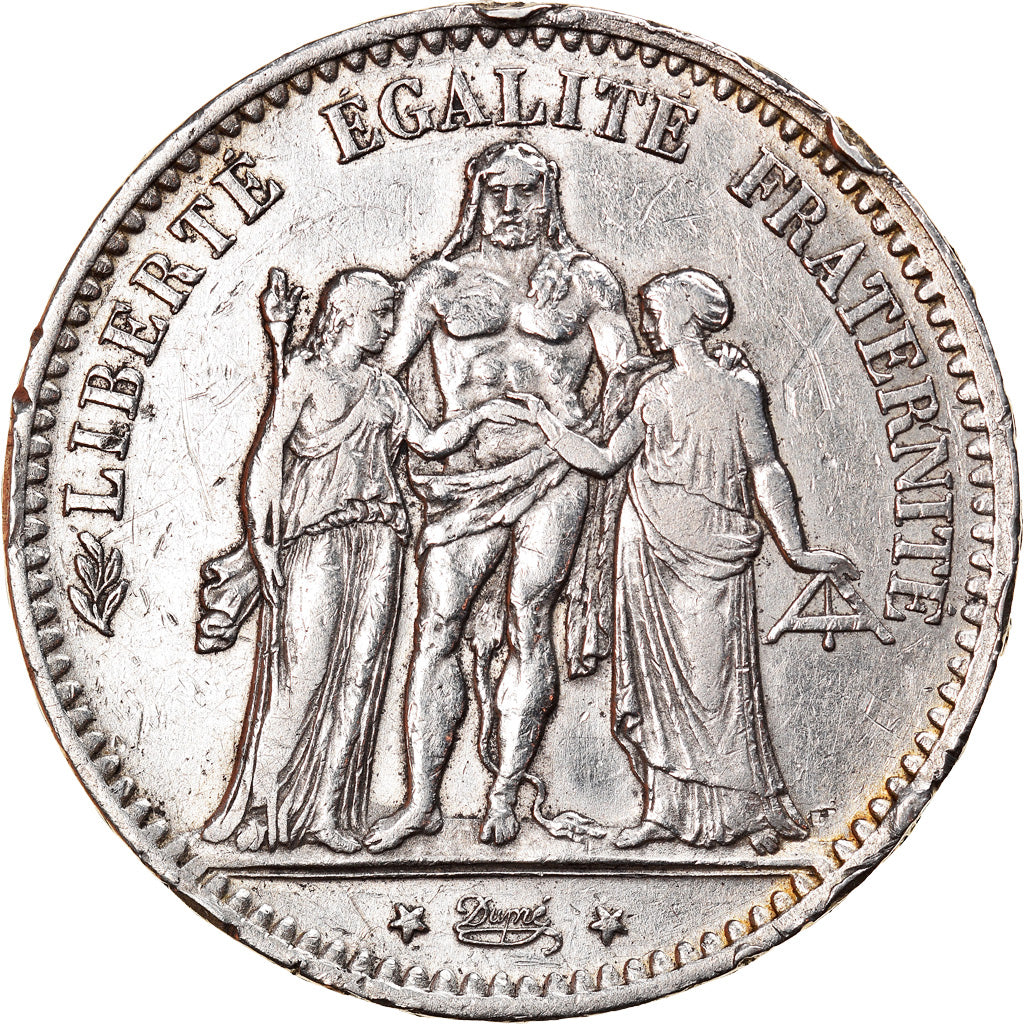 Coin, France, Hercule, 5 Francs, 1878, Bordeaux, VF(30-35), Silver, KM:820.2