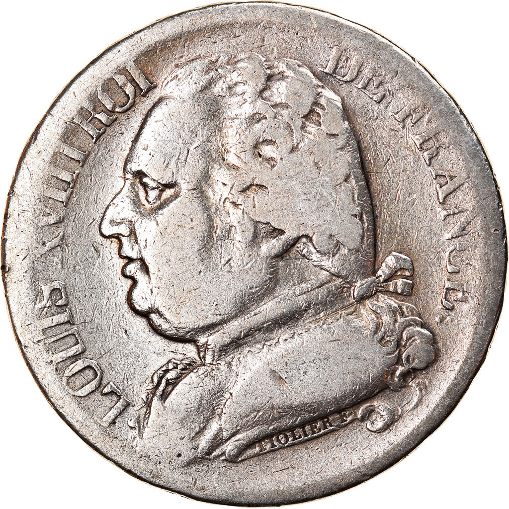 Coin, France, Louis XVIII, Louis XVIII, 5 Francs, 1814, Bayonne, F(12-15)