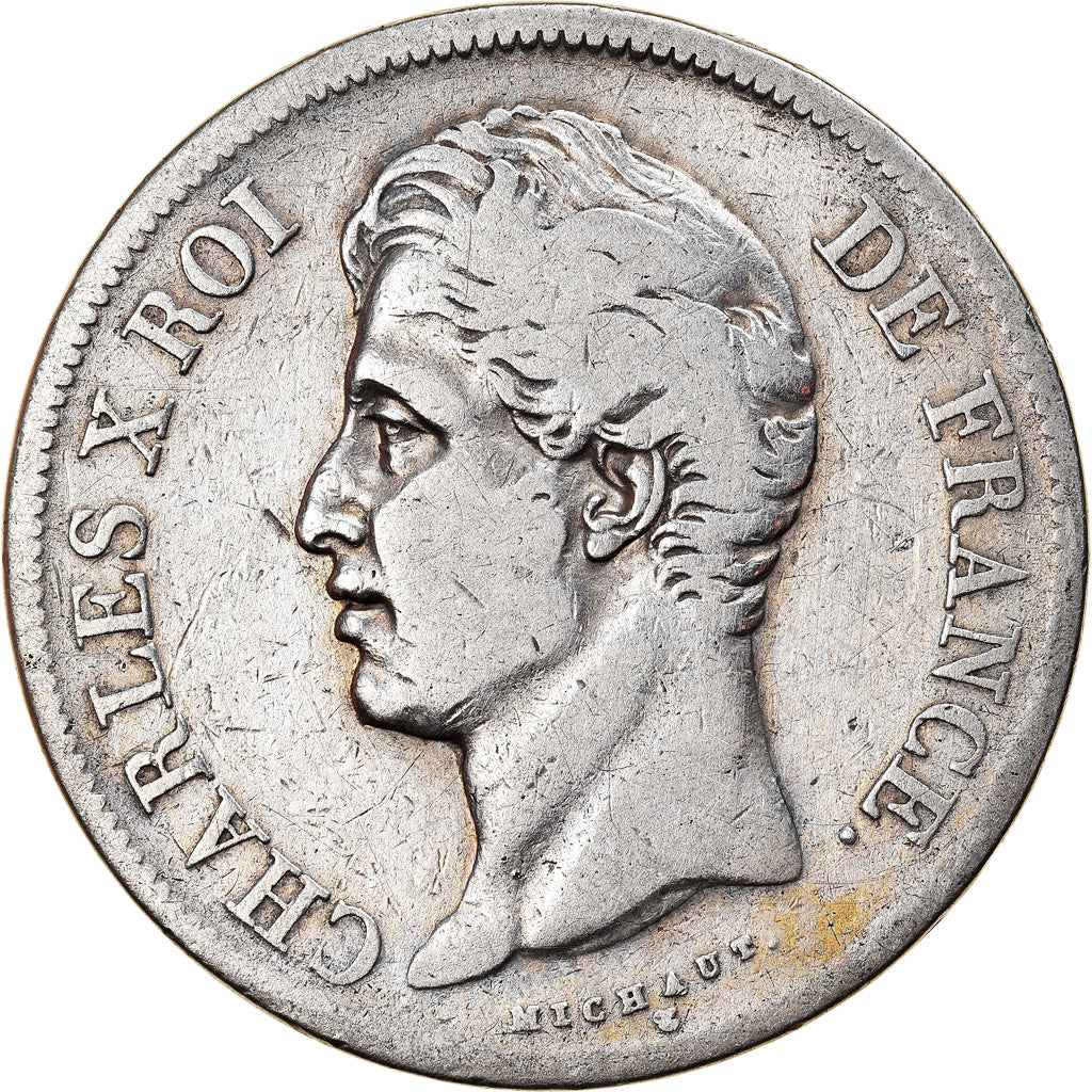 Münze, Frankreich, Charles X, 5 Francs, 1828, Lille, SGE+, Silber, KM:728.13