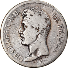 Moneda, Francia, Charles X, 5 Francs, 1826, Lille, BC, Plata, KM:720.13