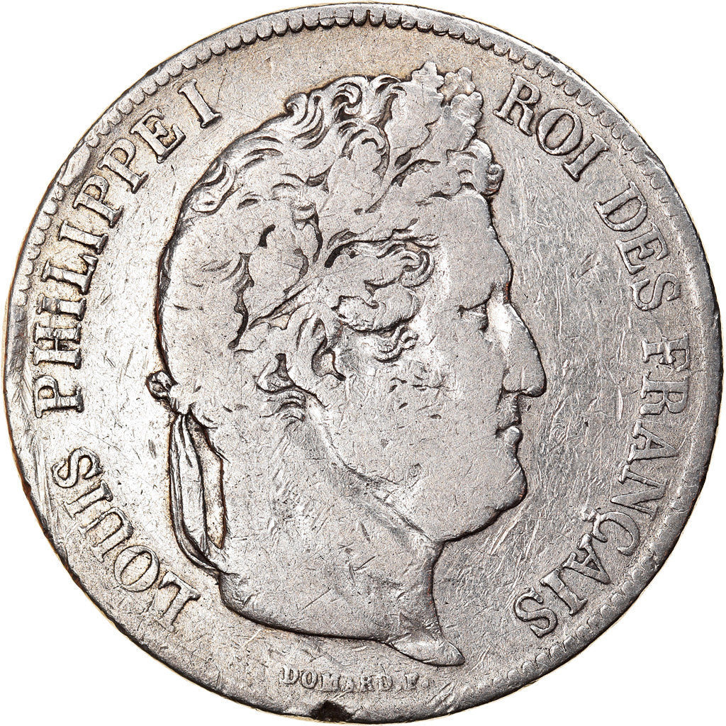 Coin, France, Louis-Philippe, 5 Francs, 1834, Bayonne, VF(20-25), Silver