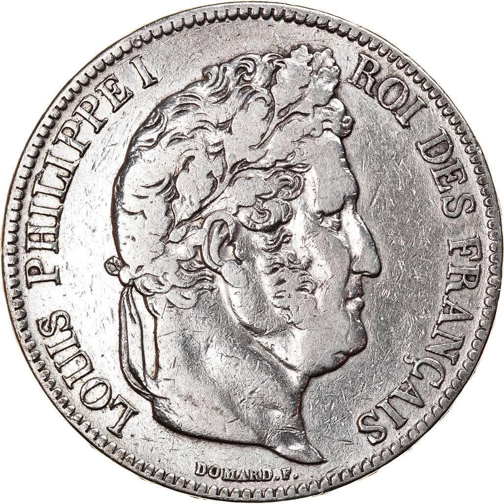 Coin, France, Louis-Philippe, 5 Francs, 1837, Bordeaux, VF(30-35), Silver