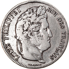 Moneta, Francia, Louis-Philippe, 5 Francs, 1837, Marseille, MB, Argento