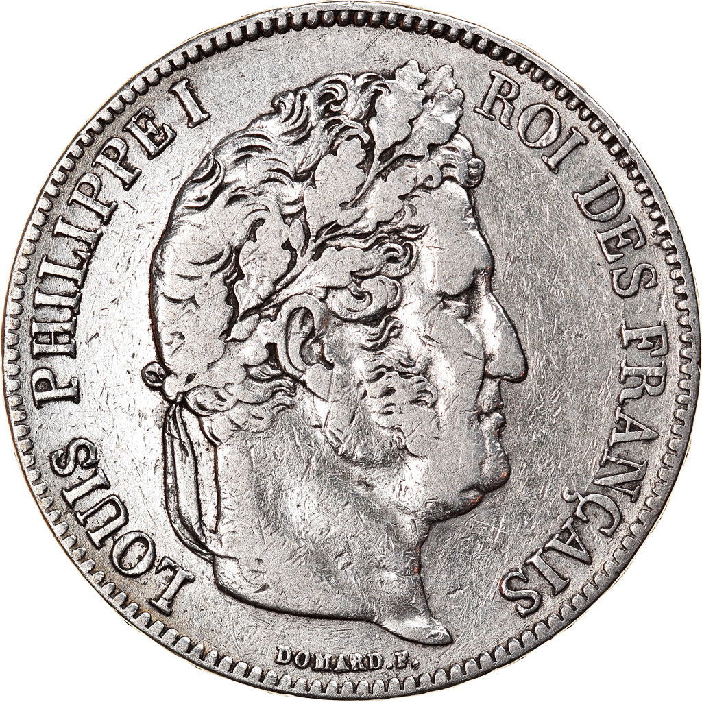 Coin, France, Louis-Philippe, 5 Francs, 1838, Bordeaux, VF(30-35), Silver