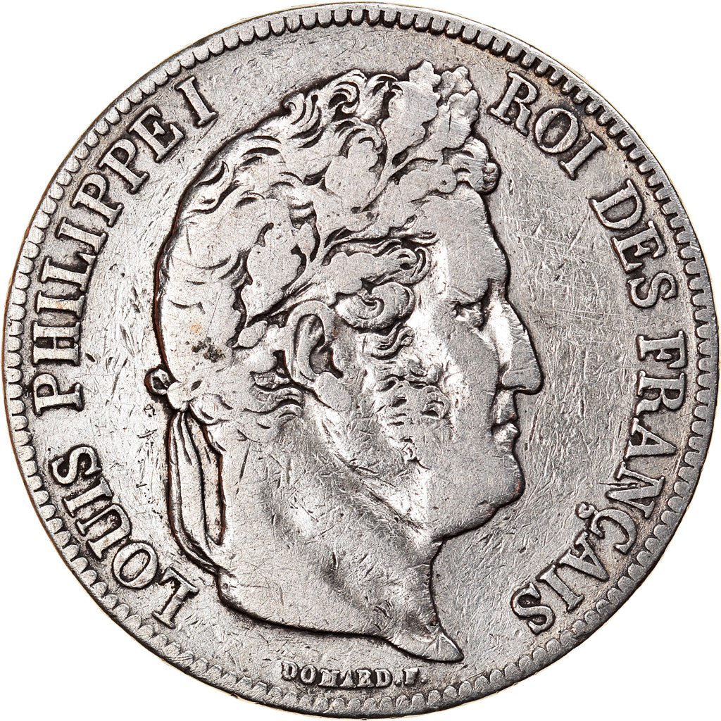 Moneta, Francia, Louis-Philippe, 5 Francs, 1840, Rouen, MB, Argento, KM:749.2