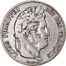 Moneta, Francia, Louis-Philippe, 5 Francs, 1840, Rouen, MB, Argento, KM:749.2