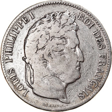 Coin, France, Louis-Philippe, 5 Francs, 1833, Bordeaux, F(12-15), Silver