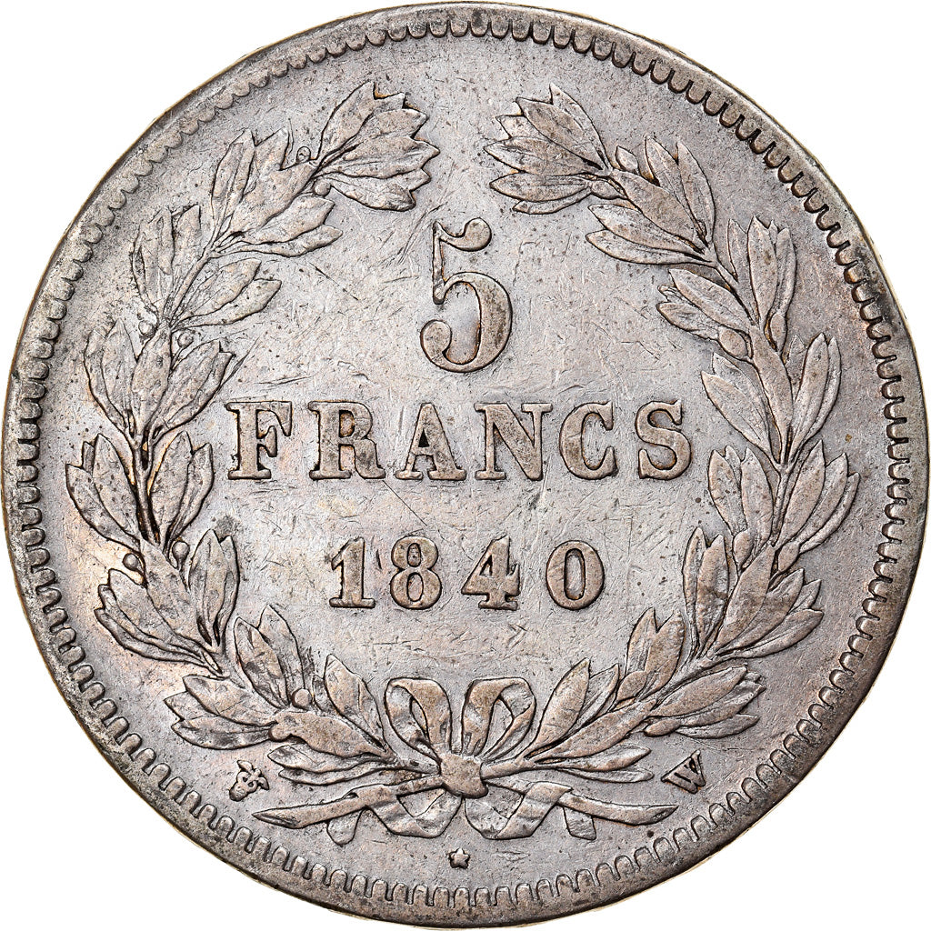 Coin, France, Louis-Philippe, 5 Francs, 1840, Lille, VF(30-35), Silver