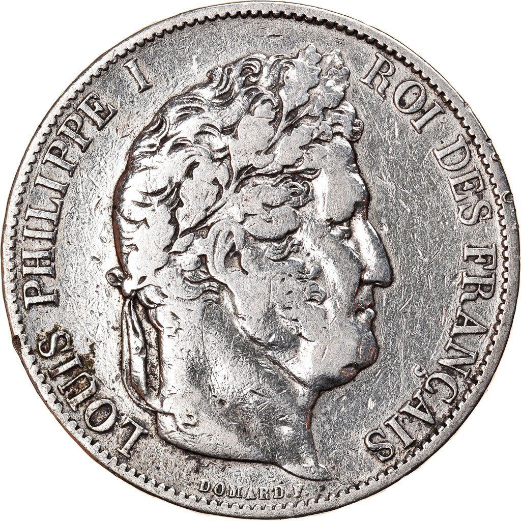 Coin, France, Louis-Philippe, 5 Francs, 1844, Bordeaux, VF(20-25), Silver