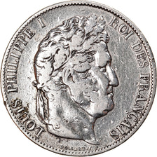 Coin, France, Louis-Philippe, 5 Francs, 1844, Bordeaux, VF(20-25), Silver