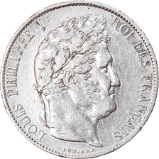 Coin, France, Louis-Philippe, 5 Francs, 1845, Bordeaux, VF(30-35), Silver