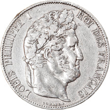 Moeda, França, Louis-Philippe, 5 Francs, 1846, Bordeaux, VF(30-35), Prata