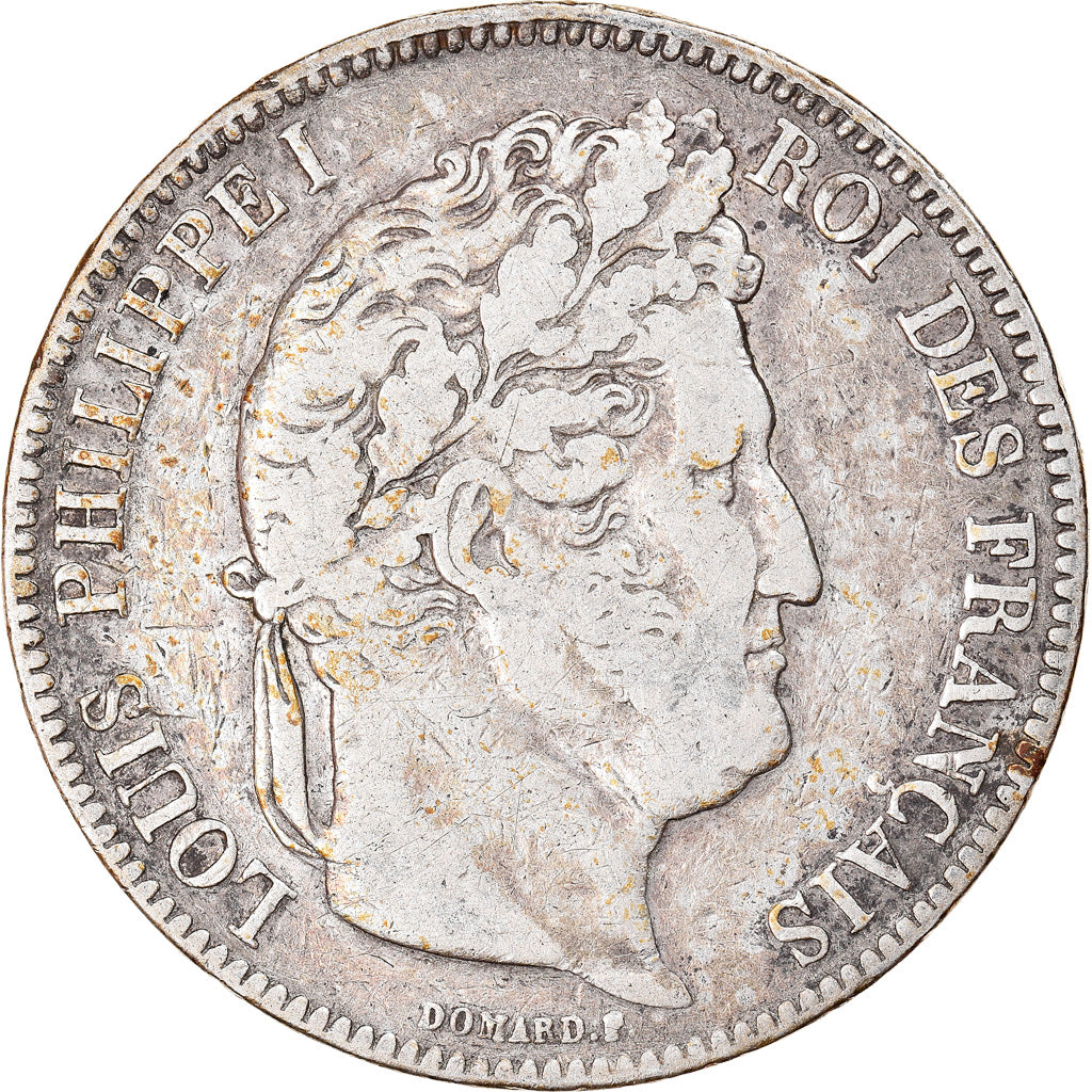 Coin, France, Louis-Philippe, 5 Francs, 1843, Strasbourg, VF(20-25), Silver