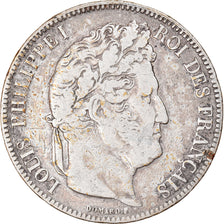 Coin, France, Louis-Philippe, 5 Francs, 1843, Strasbourg, VF(20-25), Silver