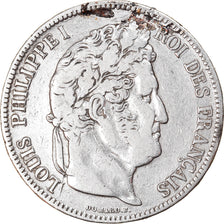 Coin, France, Louis-Philippe, 5 Francs, 1837, Marseille, VF(20-25), Silver