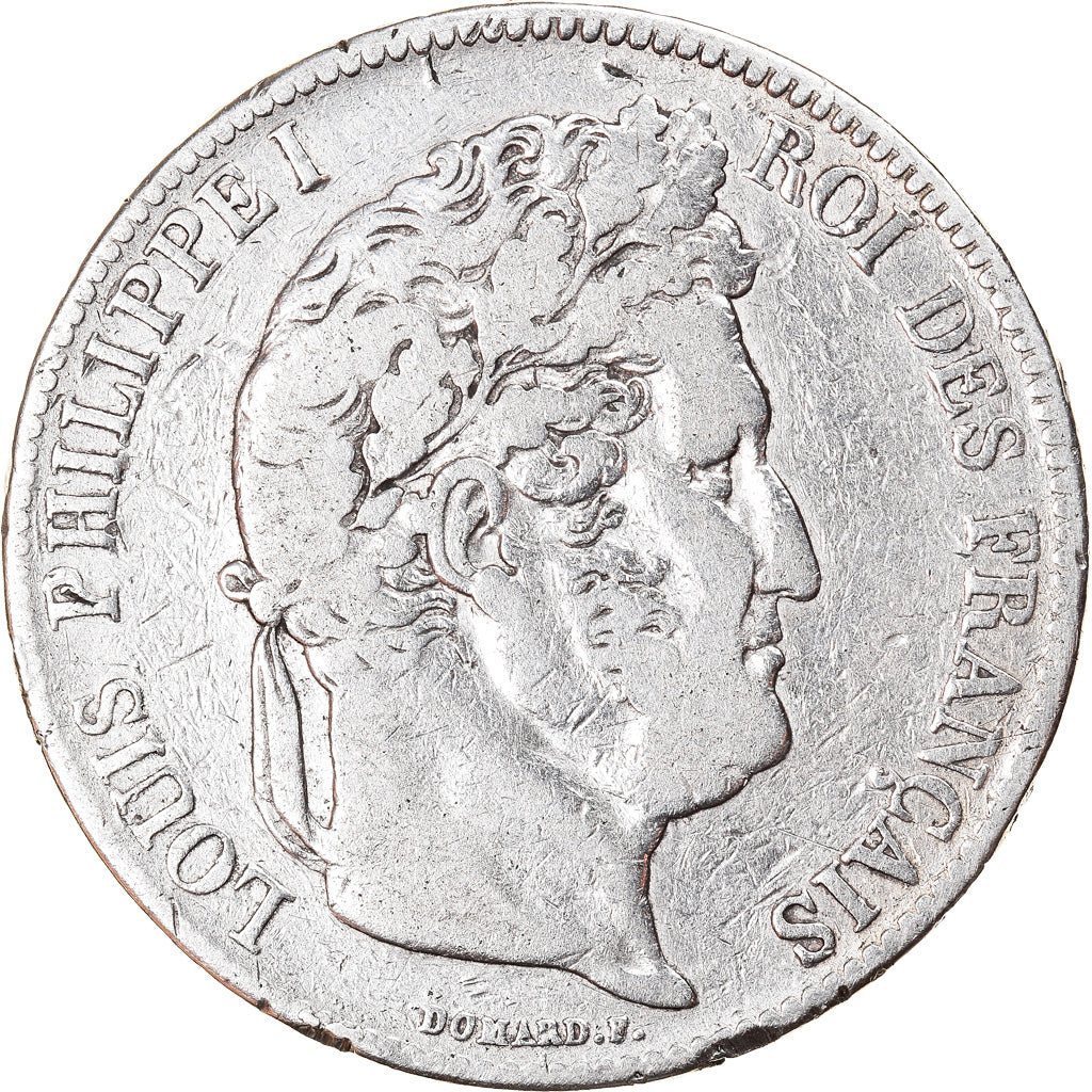 Monnaie, France, Louis-Philippe, 5 Francs, 1837, Strasbourg, TB, Argent