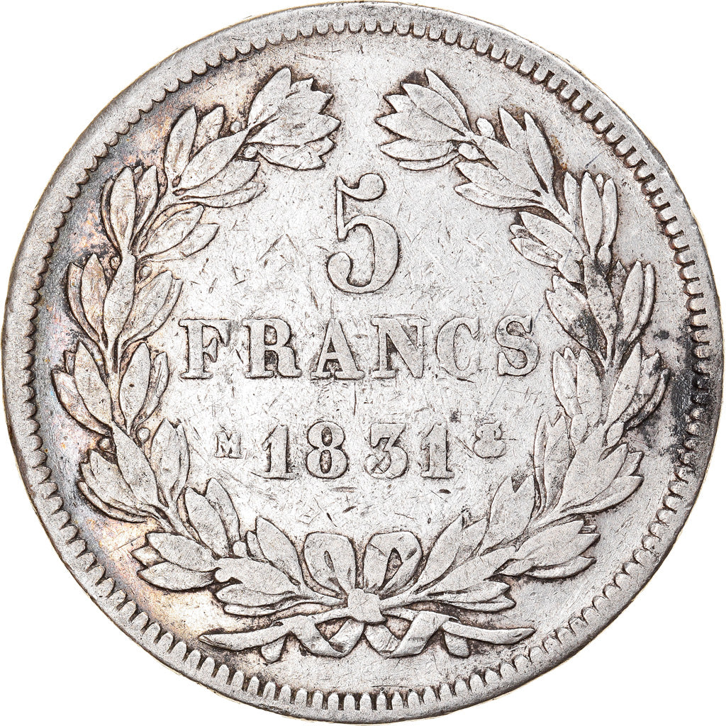 Münze, Frankreich, Louis-Philippe, 5 Francs, 1831, Toulouse, SGE+, Silber