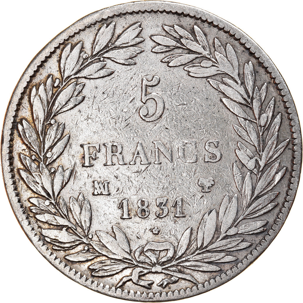 Coin, France, Louis-Philippe, 5 Francs, 1831, Marseille, VF(20-25), Silver
