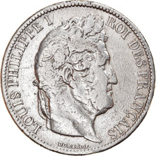 Moeda, França, Louis-Philippe, 5 Francs, 1831, Lyon, F(12-15), Prata, KM:744.2