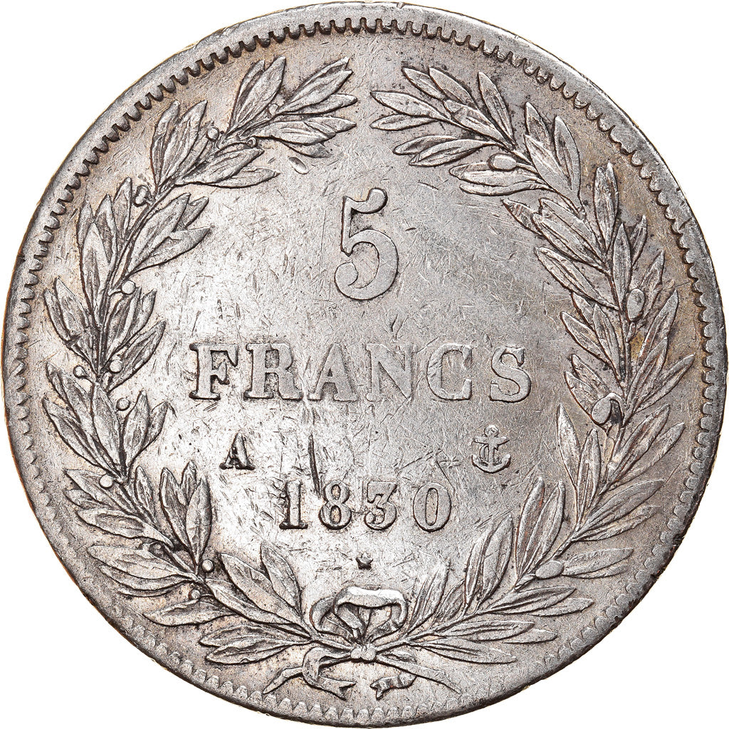 Münze, Frankreich, Louis-Philippe, 5 Francs, 1830, Paris, S+, Silber, KM:735.1