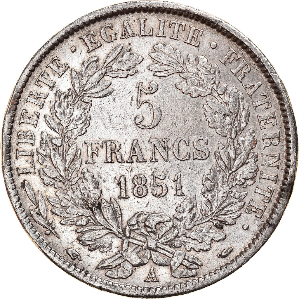 Münze, Frankreich, Cérès, 5 Francs, 1851, Paris, S+, Silber, KM:761.1