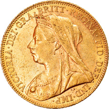 Coin, Great Britain, Victoria, Sovereign, 1901, London, AU(50-53), Gold, KM:785
