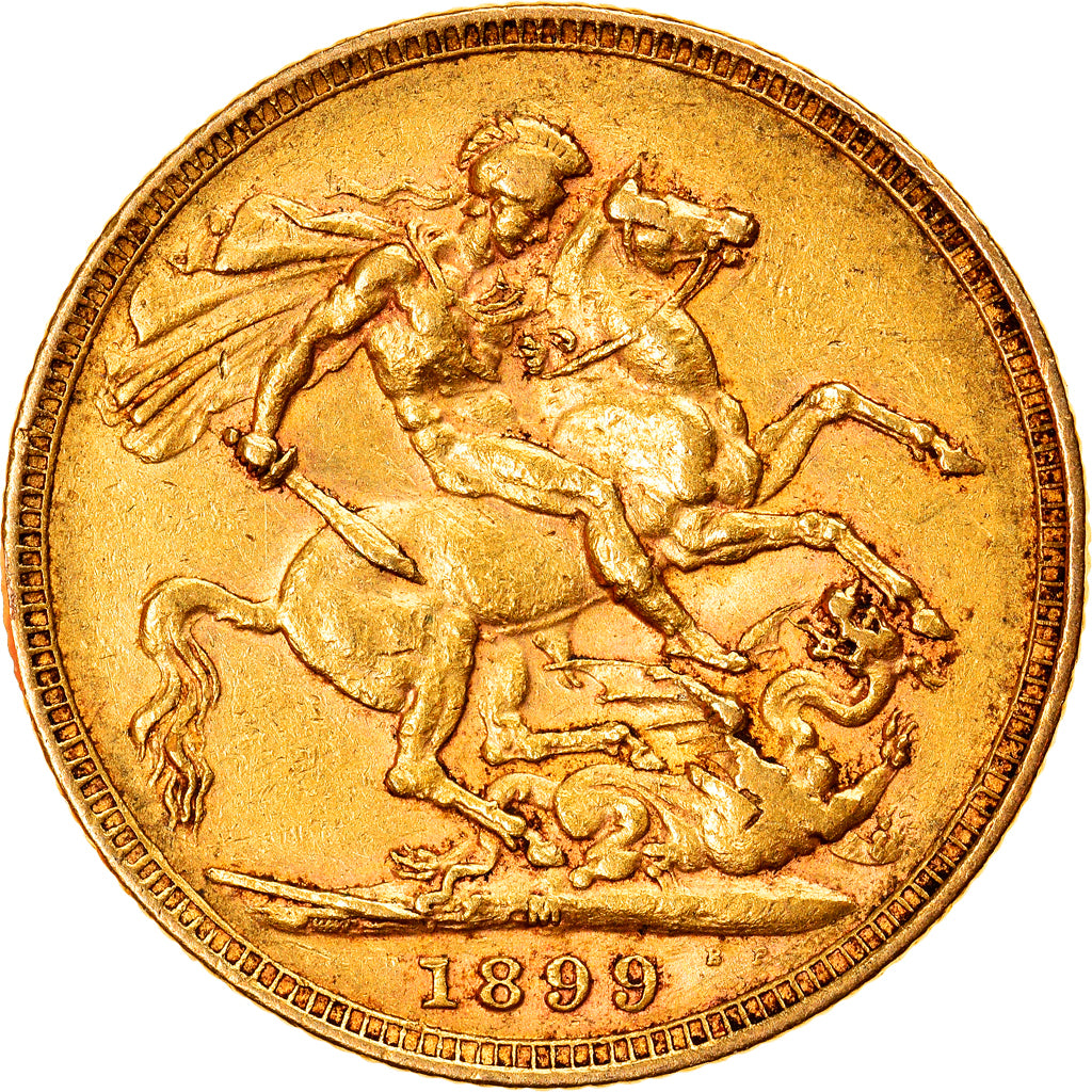 Coin, Australia, Victoria, Sovereign, 1899, Melbourne, EF(40-45), Gold, KM:13