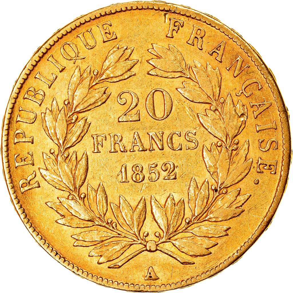 Moneta, Francja, Napoleon III, Napoléon III, 20 Francs, 1852, Paris, EF(40-45)