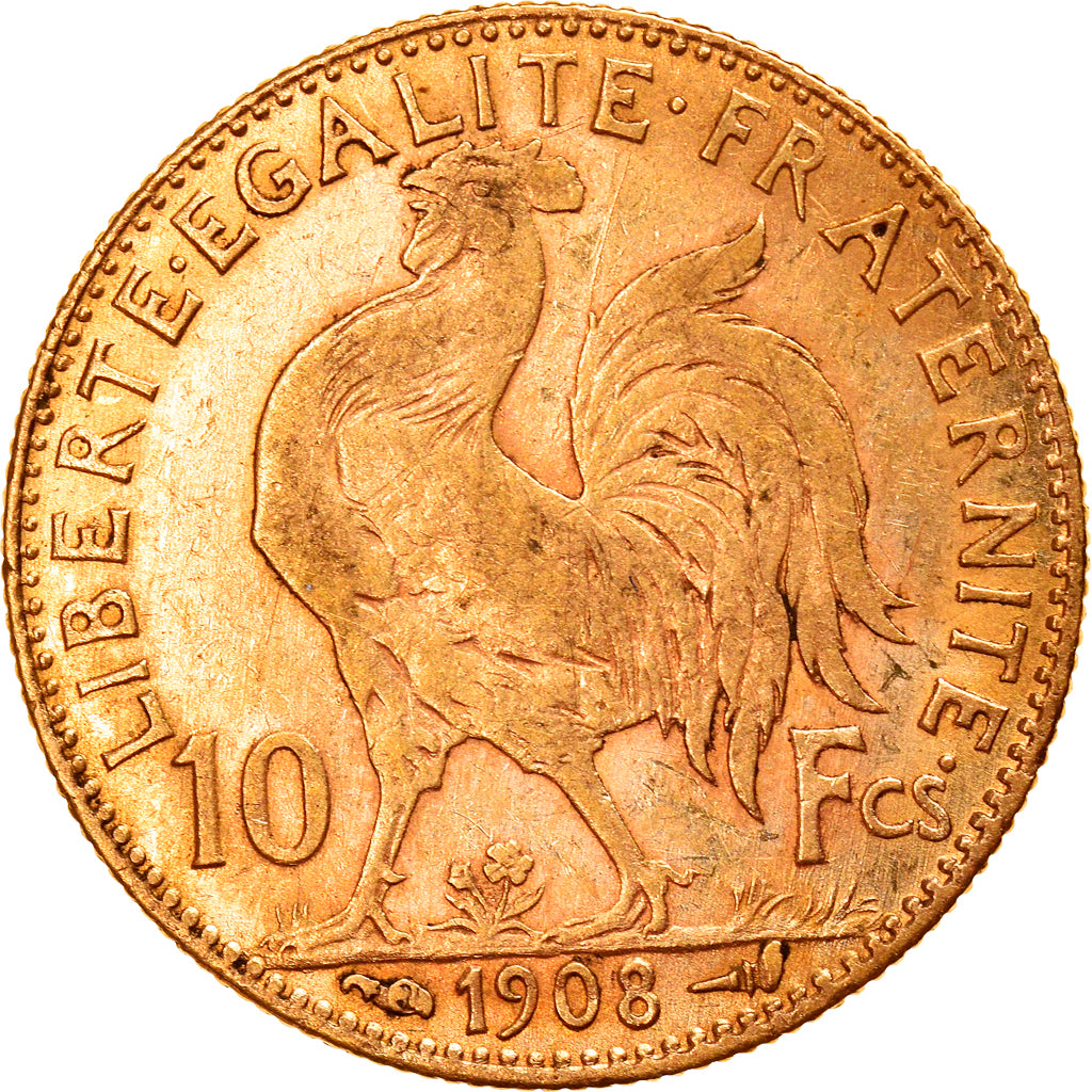 Coin, France, Marianne, 10 Francs, 1908, Paris, EF(40-45), Gold, KM:846