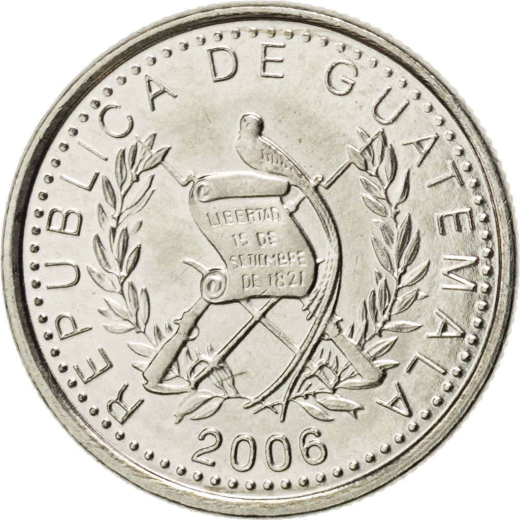 GUATEMALA, 5 Centavos, 2006, KM #276.6, MS(63), Copper-Nickel, 16, 1.60