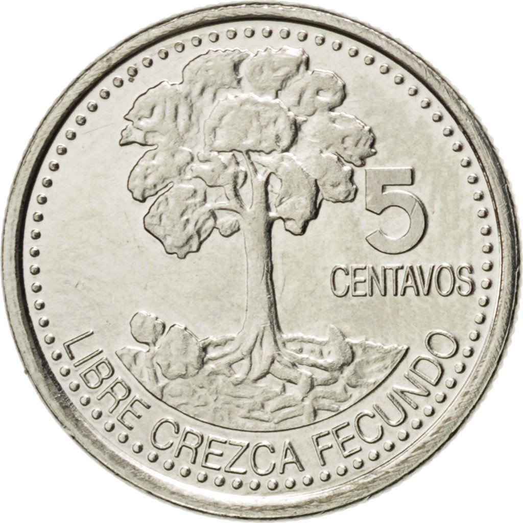GUATEMALA, 5 Centavos, 2006, KM #276.6, MS(63), Copper-Nickel, 16, 1.60
