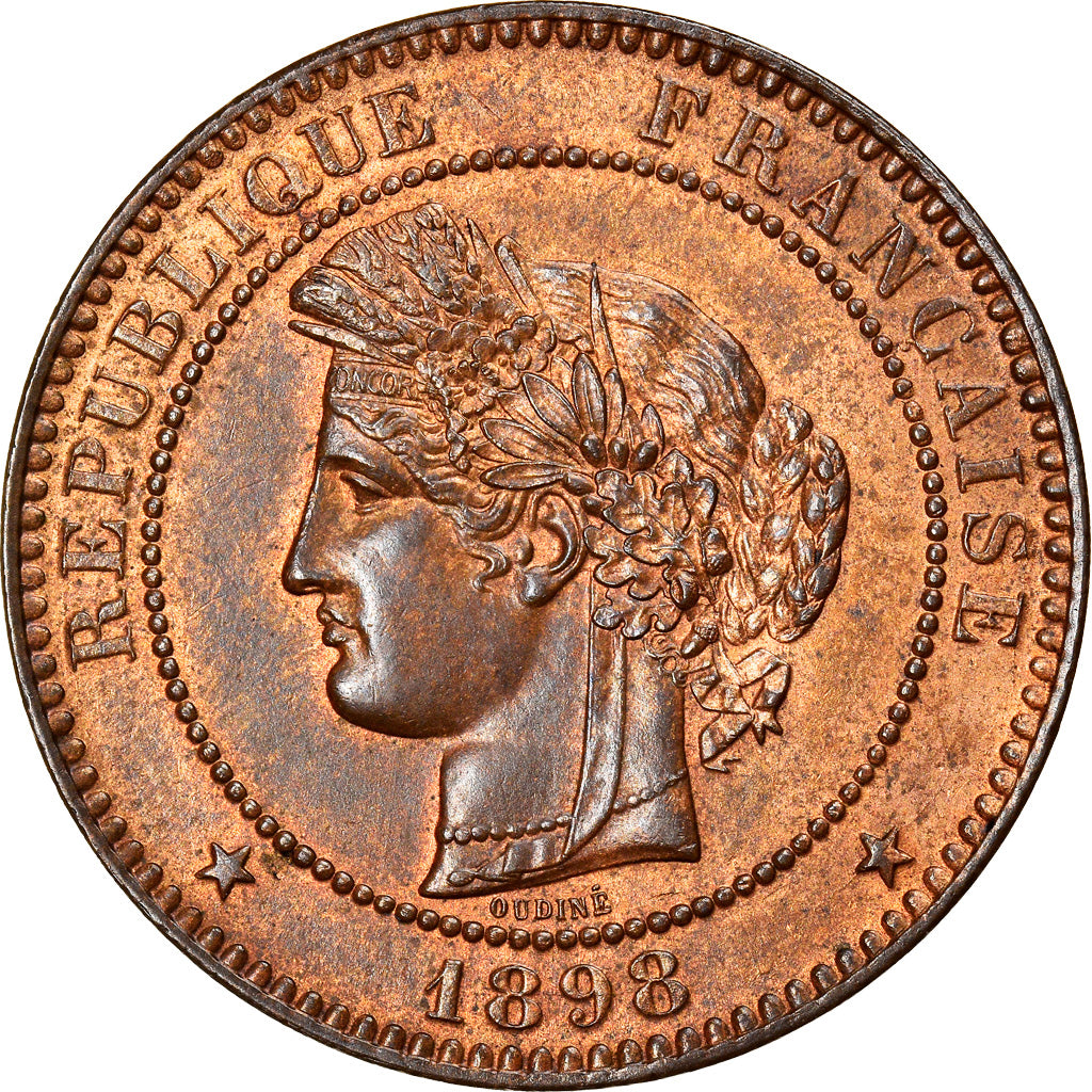 Moneta, Francia, Cérès, 10 Centimes, 1898, Paris, SPL, Bronzo, KM:815.1