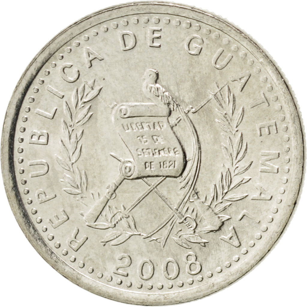 GUATEMALA, 5 Centavos, 2008, KM #276.6, MS(63), Copper-Nickel, 16, 1.60