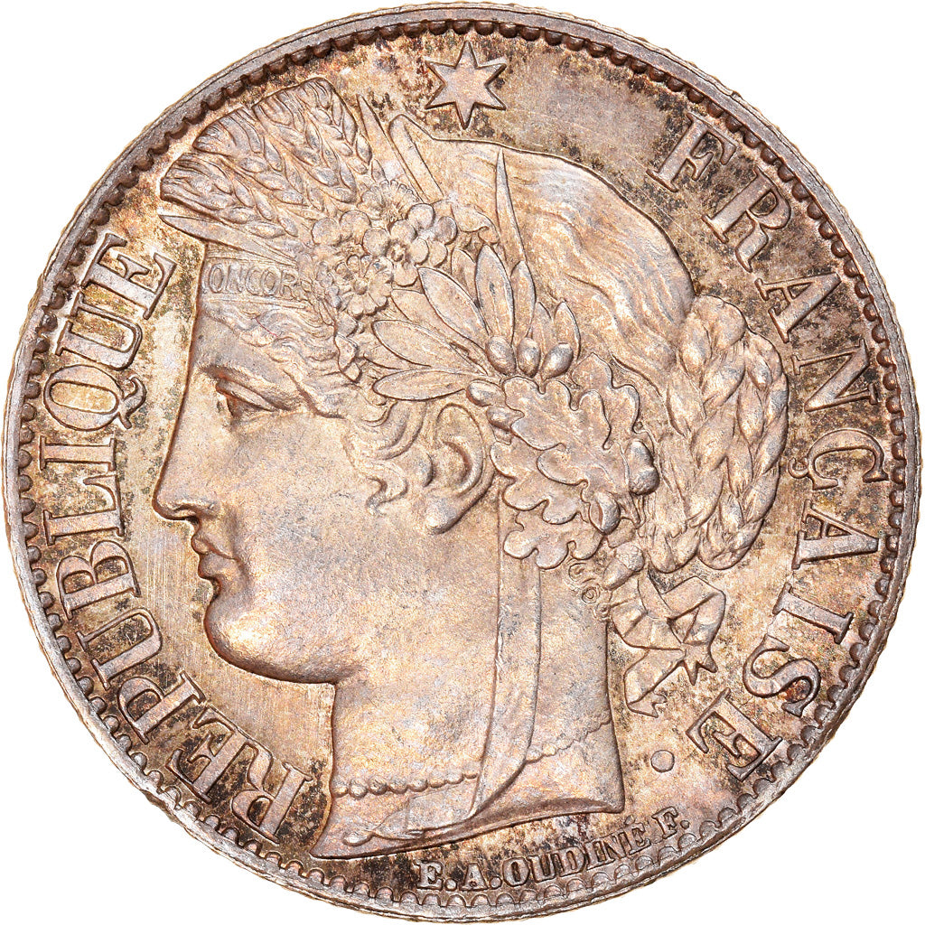 Moneda, Francia, Cérès, Franc, 1871, Paris, SC, Plata, KM:822.1, Gadoury:465