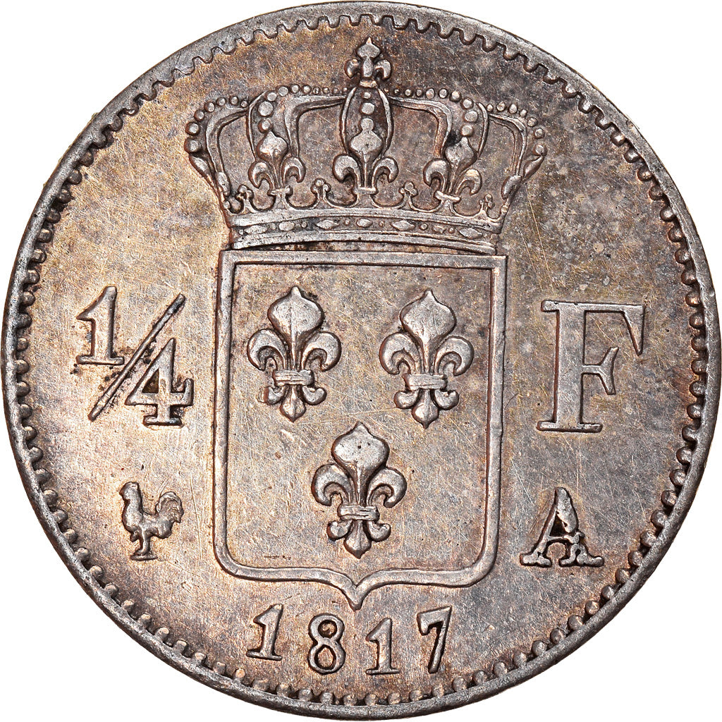 Moneta, Francia, Louis XVIII, Louis XVIII, 1/4 Franc, 1817, Paris, SPL-