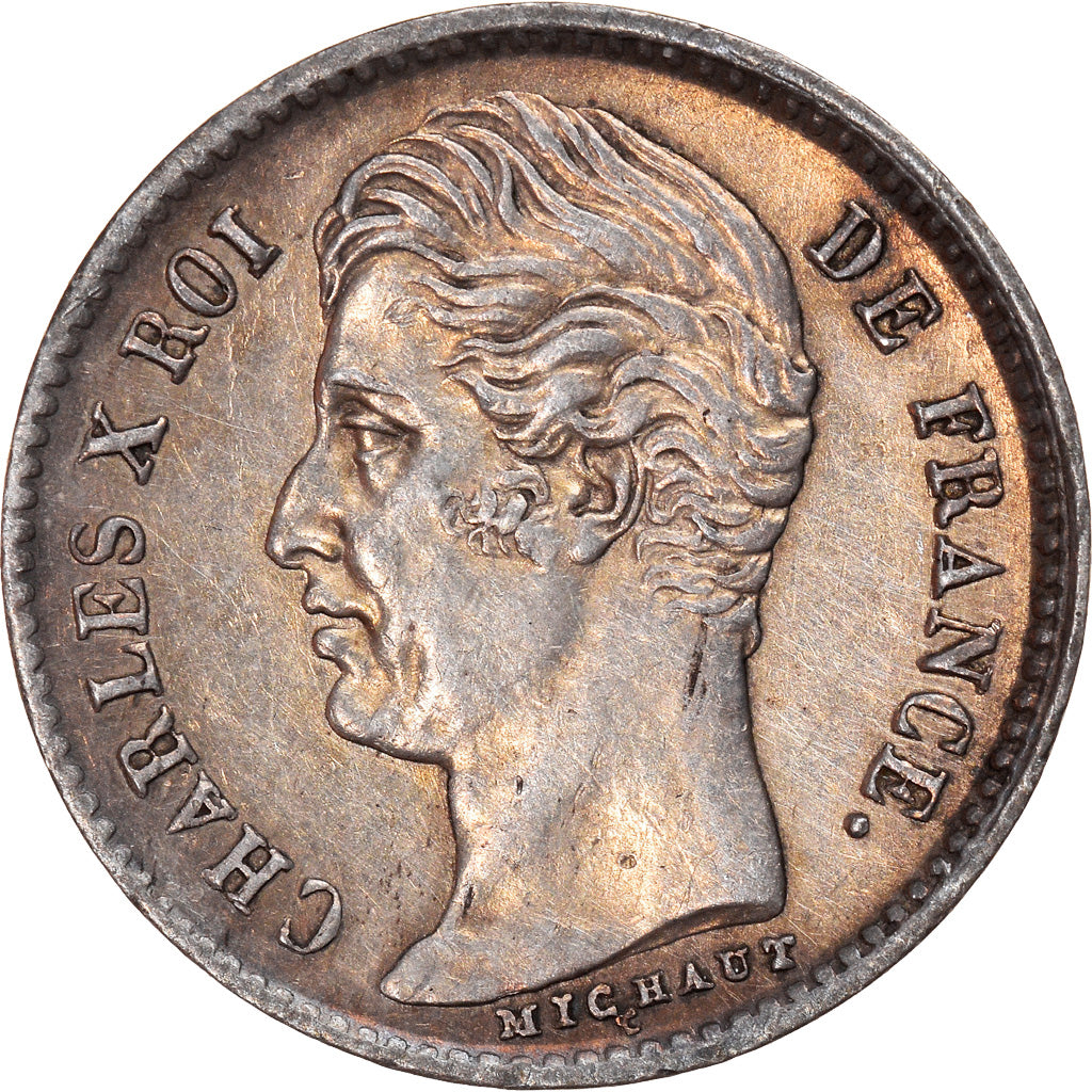 Coin, France, Charles X, 1/4 Franc, 1827, Paris, AU(50-53), Silver, KM:722.1