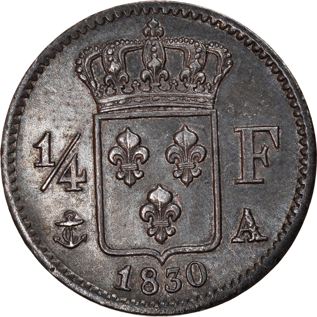 Coin, France, Charles X, 1/4 Franc, 1830, Paris, AU(50-53), Silver, KM:722.1