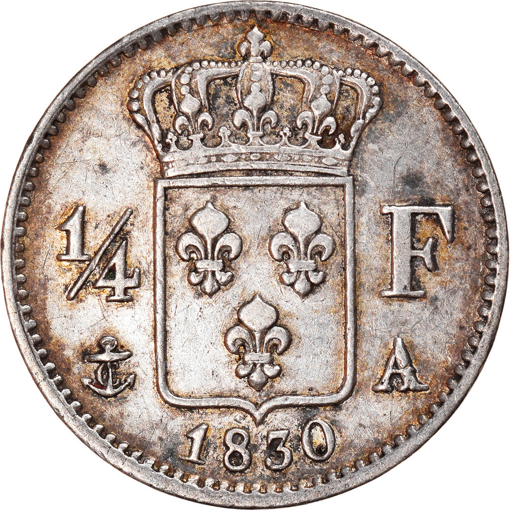Coin, France, Charles X, 1/4 Franc, 1830, Paris, EF(40-45), Silver, KM:722.1