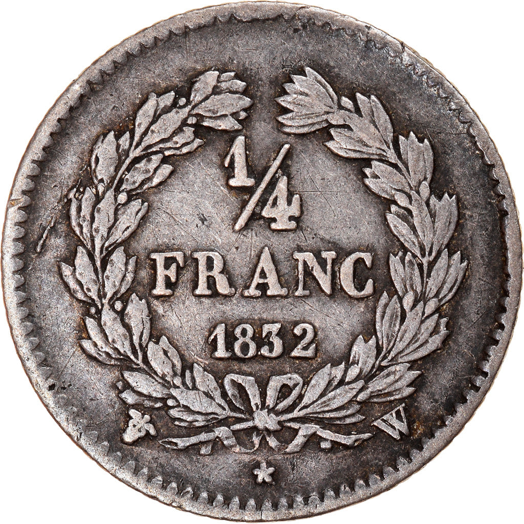 Munten, Frankrijk, Louis-Philippe, 1/4 Franc, 1832, Paris, FR+, Zilver