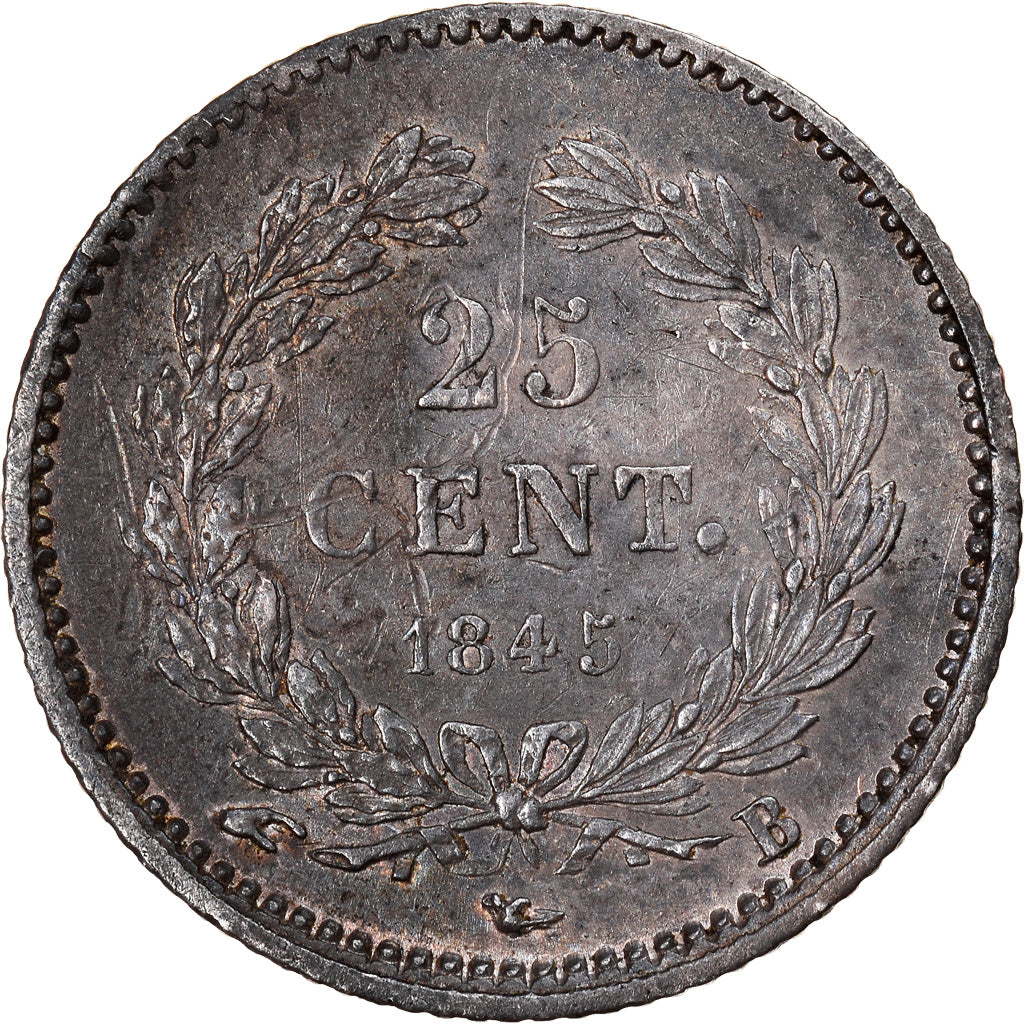 Moneta, Francja, Louis-Philippe, 25 Centimes, 1845, Rouen, AU(50-53), Srebro