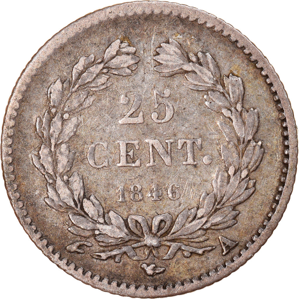 Moneta, Francia, Louis-Philippe, 25 Centimes, 1846, Paris, MB+, Argento