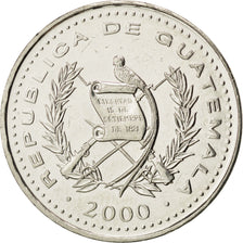 Coin, Guatemala, 25 Centavos, 2000, MS(63), Copper-nickel, KM:278.6