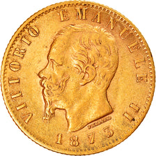 Munten, Italië, Vittorio Emanuele II, 20 Lire, 1873, Milan, ZF, Goud, KM:10.3
