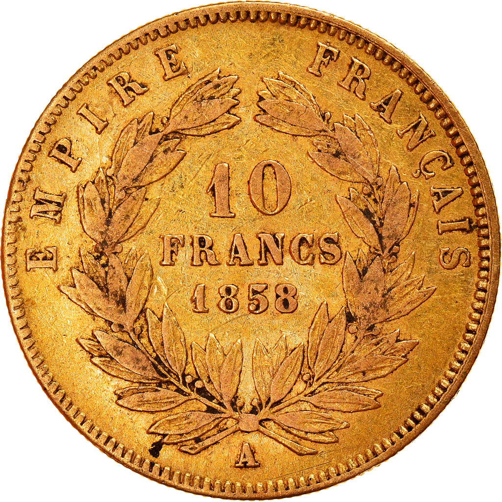 Moeda, França, Napoleon III, Napoléon III, 10 Francs, 1858, Paris, VF(30-35)