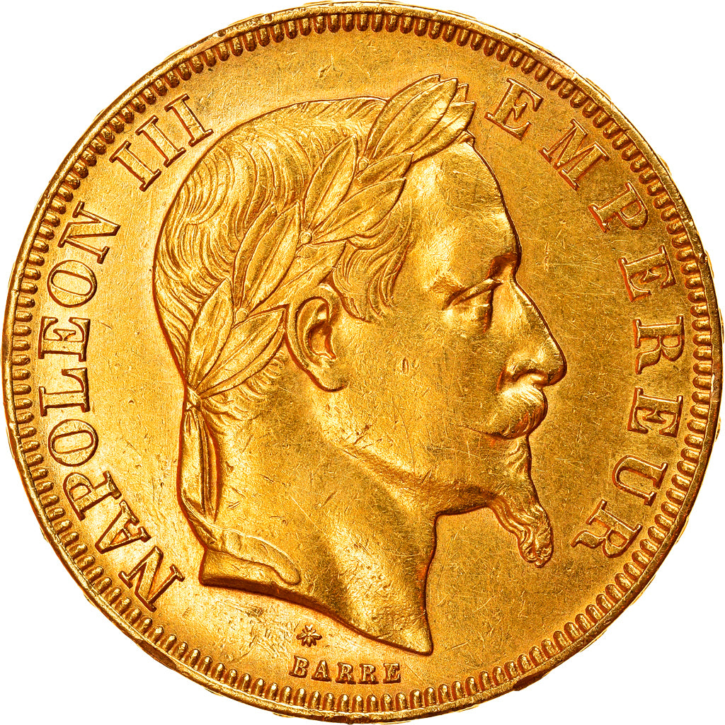 Moneta, Francja, Napoleon III, 50 Francs, 1866, Paris, AU(50-53), Gold, KM 804.1