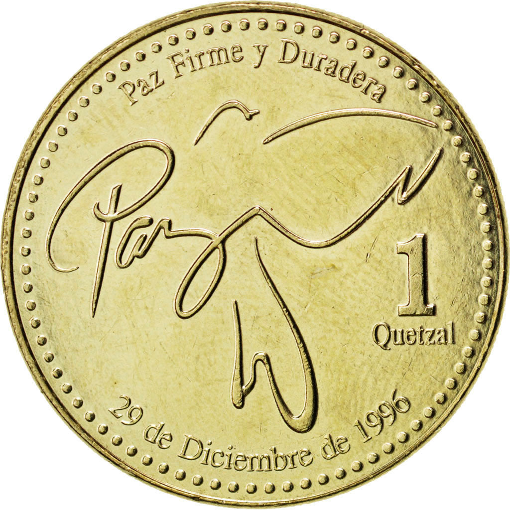 GUATEMALA, Quetzal, 2006, KM #284, MS(63), Nickel-Brass, 29, 10.87