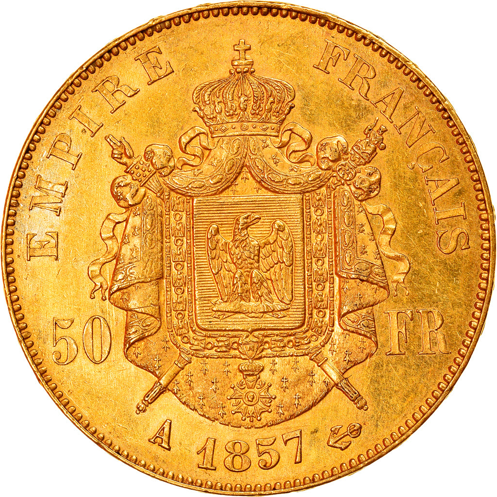 Munten, Frankrijk, Napoleon III, 50 Francs, 1857, Paris, PR, Goud, KM:785.1