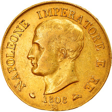 Moneta, STATI ITALIANI, KINGDOM OF NAPOLEON, Napoleon I, 40 Lire, 1808, Milan